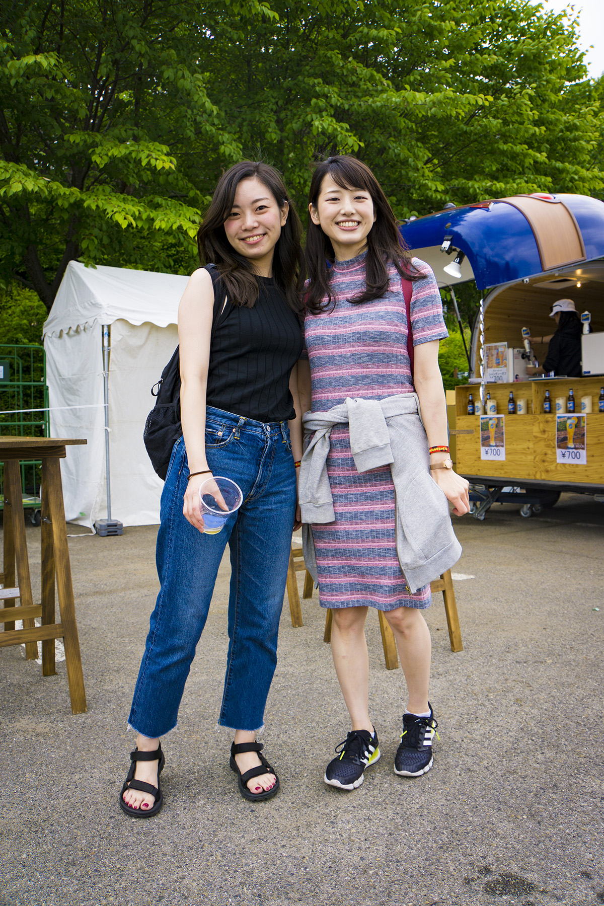 キャンプフェスだから寝転がりやすい格好で!と元気よく応えてくれたお二人。初フェス楽しんじゃってください!