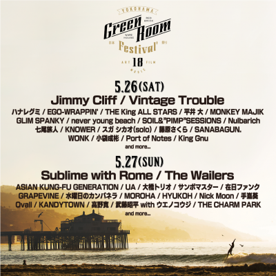 「GREENROOM FESTIVAL’18」日割りラインナップ発表