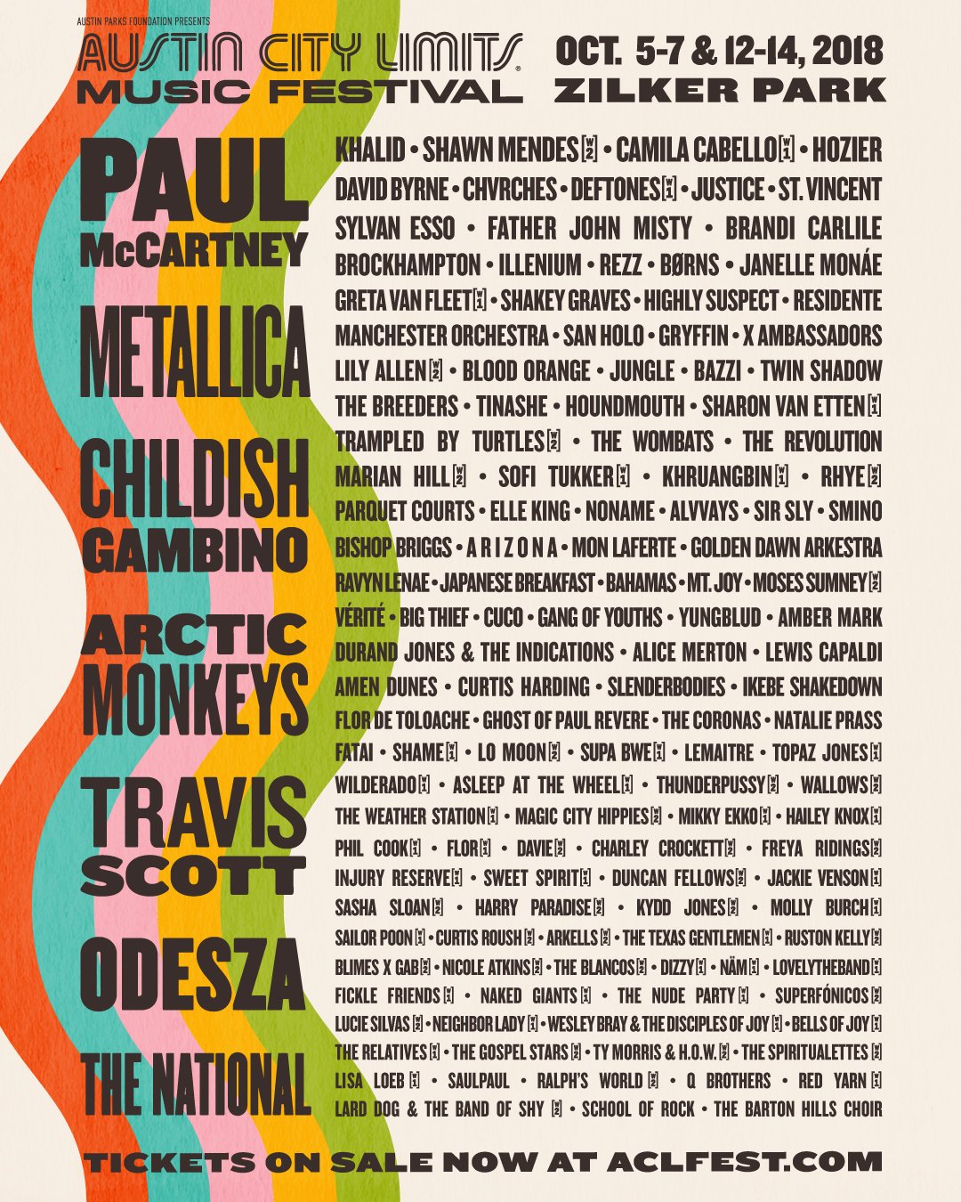 海外フェス Austin City Limits Music Festival 18 ポール メタリカ アクモンらラインナップ発表