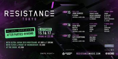 【ULTRA JAPAN 2018】RESISTANCE TOKYOフルラインナップ発表＆アフターパーティー詳細も明らかに