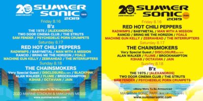 【SUMMER SONIC 2019】20周年サマソニ洋楽邦楽15組のアーティスト追加