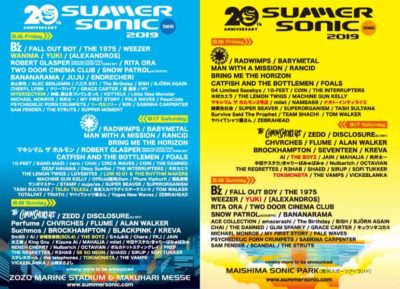 【SUMMER SONIC 2019】20周年サマソニ追加発表で、YUKI、TOKiMONSTA、WANIMAら12組追加