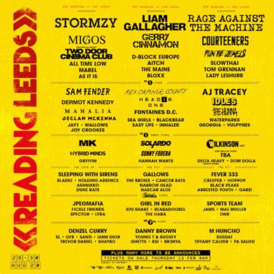 英「Reading ＆ Leeds Festival」第1弾発表で、レイジ、リアム、ストームジーがヘッドライナーに