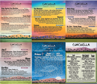 【Coachella】コーチェラ歴代ヘッドライナー＆過去ラインナップポスター、各年のトピックも