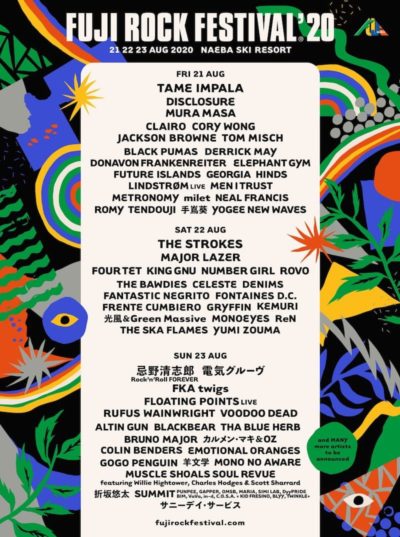 【FUJI ROCK FESTIVAL’20】2020年フジロック出演者プレイリスト（随時更新）