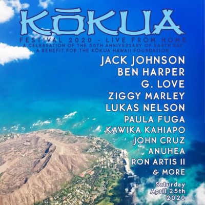 ジャック・ジョンソン主催のバーチャルフェス「Kōkua Festival 2020」4月26日（日）AM7時から配信
