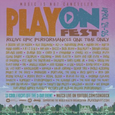 ワーナー所属アーティストのライブ映像を配信するバーチャルフェス「PlayOn Fest」が4月24日深夜25時スタート