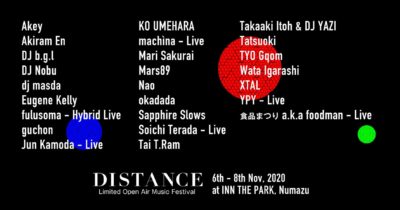 ”泊まれる公園”でのエレクトロフェス「DISTANCE」第2弾発表でWata Igarashi、okadada、XTALら追加