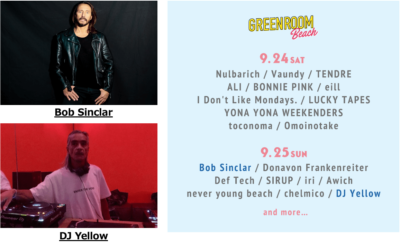 9月大阪「GREENROOM BEACH」第4弾発表で海外から2組のDJの出演が決定