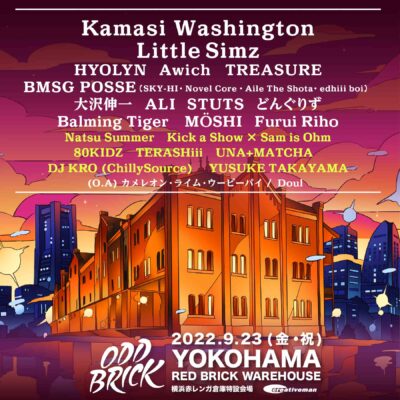 9月横浜「ODD BRICK FESTIVAL 2022」最終発表で、80KIDZ、UNA+MATCHAら追加。タイムテーブルも公開