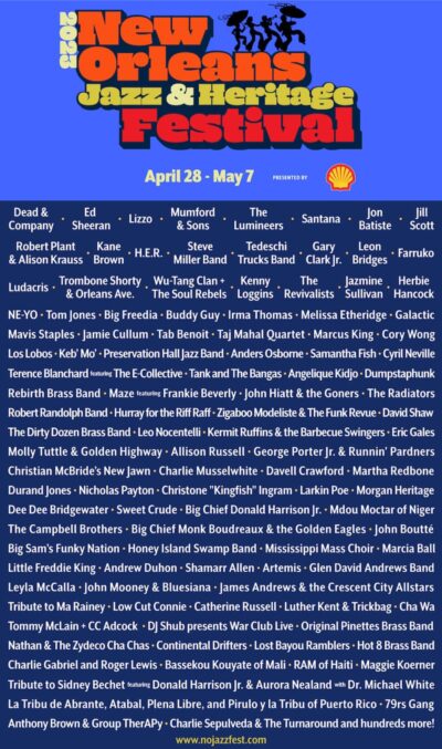 【New Orleans Jazz Fest 2023】ニューオーリンズジャズフェスに、デッド＆カンパニー、エド・シーラン、リゾら出演決定