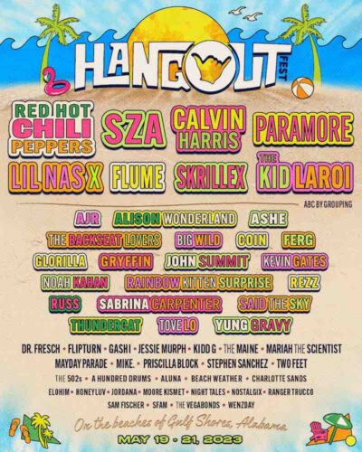【Hangout Music Festival】米アラバマ開催ハングアウトに、レッチリ、シザ、パラモア、リルナズXら出演決定