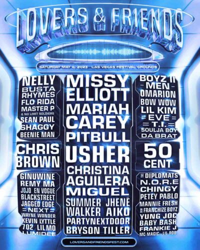 5月ラスベガスにてアッシャー主催「Lovers & Friends Fest 2023」にミッシー・エリオット、マライア・キャリー、クリス・ブラウンら出演決定