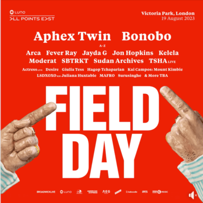【サマソニ同日程開催】イギリス「Field Day」にエイフェックス・ツイン、ボノボ、ジョン・ホプキンスら出演