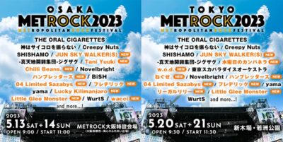 【METROCK2023】メトロック第2弾発表でJUN SKY WALKER(S)、水曜日のカンパネラ、04 Limited Sazabysら13組追加