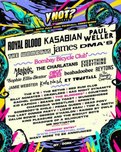 【フジロック同日程開催】イギリス「Y Not Festival 2023」にロイヤル・ブラッド、カサビアン、ポール・ウェラーら出演決定