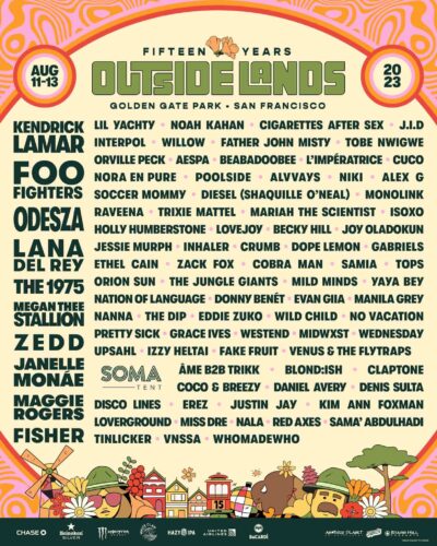 8月アメリカ開催「Outside Lands 2023」ラインナップ発表で、ケンドリック・ラマ―、ラナ・デル・レイ、The 1975、aespaら出演決定