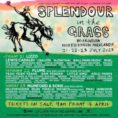 フジロック前週開催のオーストラリア「Splendour In The Grass 2023」にリゾ、フルーム、マムフォード・アンド・サンズら出演決定