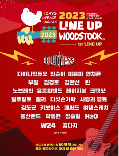 【WOODSTOCK MUSIC ＆ ART FAIR 2023】韓国ウッドストックのラインナップ発表でLOUDNESS、SOLら出演決定