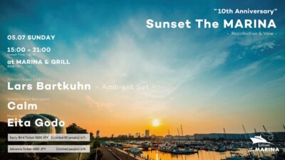 夕陽と音楽を楽しむ野外イベント「Sunset The MARINA」5月に開催決定。Lars Bartkuhn、Calm、Eita Godoら出演