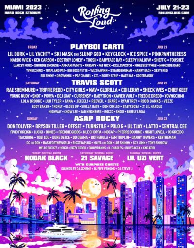 【ROLLING LOUD MIAMI】7月マイアミ開催のローリング・ラウドのラインナップ発表で、トラヴィス・スコット、エイサップ・ロッキーら出演