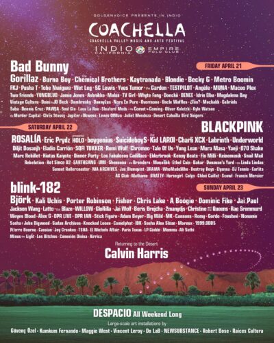 【Coachella 2023】コーチェラWeek2の配信タイムテーブル発表。日本時間変換済の配信スケジュールも掲載中【配信6チャンネル埋込済】