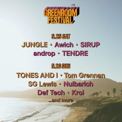 【GREENROOM FESTIVAL’24】グリーンルーム第3弾発表でAwich、Nulbarich、SIRUP、TENDREら7組追加。お得な波割チケットも発売中