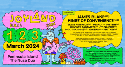3月インドネシア・バリ「Joyland Festival」にJames Blake、Kings of Convenience、坂本慎太郎ら出演