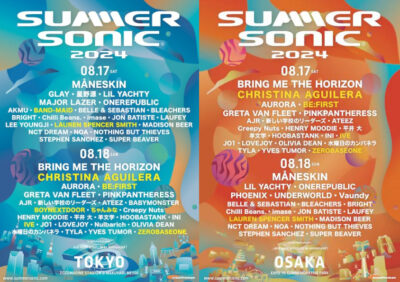 【SUMMER SONIC 2024】サマソニ第4弾発表でCHRISTINA AGUILERA、BE:FIRST、ちゃんみな、IVEら8組追加