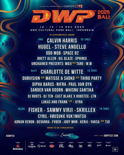12月インドネシア「DWP 2025」にCalvin Harris、Skrillex、Charlotte De Witte、¥ØU$UK€ ¥UK1MAT$Uら出演
