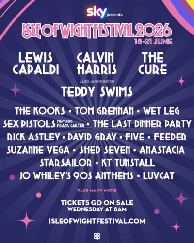 【海外フェス】イギリス・ワイト島開催「Isle of Wight Festival 2026」にLewis Capaldi、Calvin Harris、The Cureら出演
